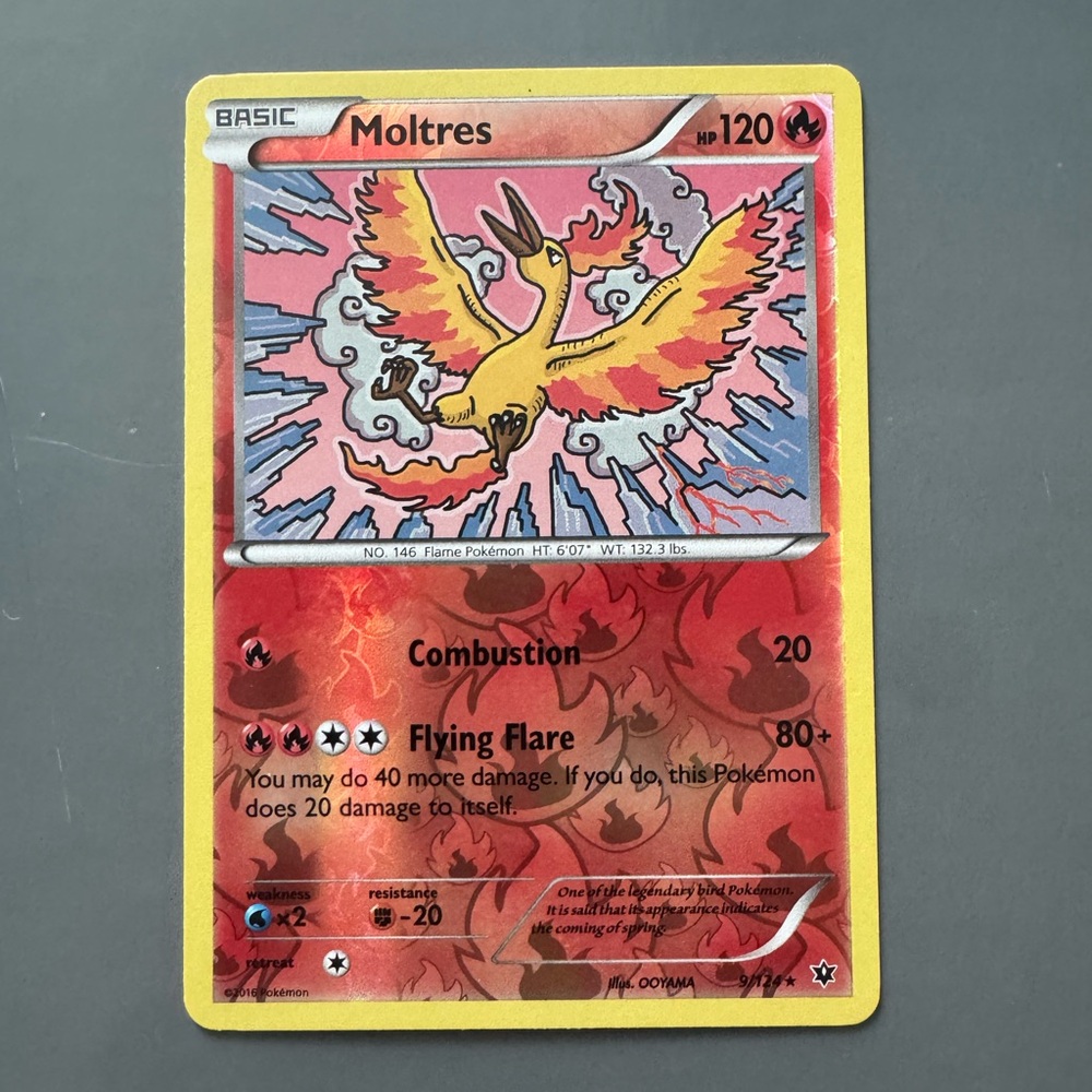 Moltres Pokémon Card with Fiery Design